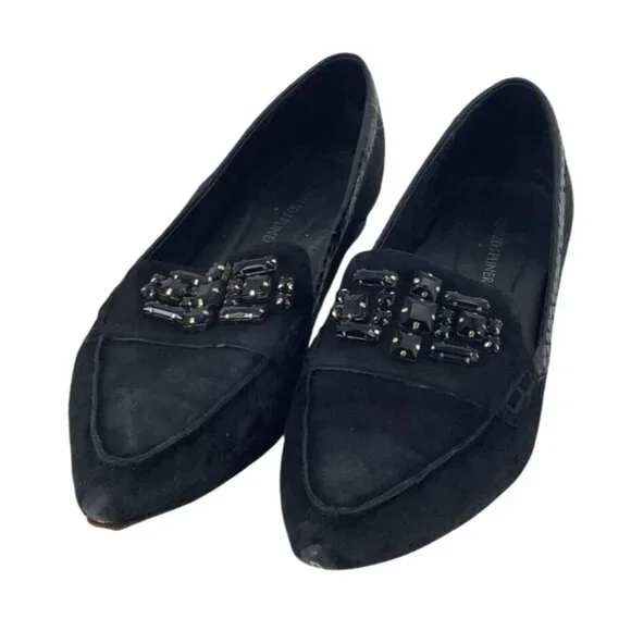 Donald J Pliner Loafers 9M Black Embellished Haircalf & Leather Womens Shoes - Picture 1 of 7